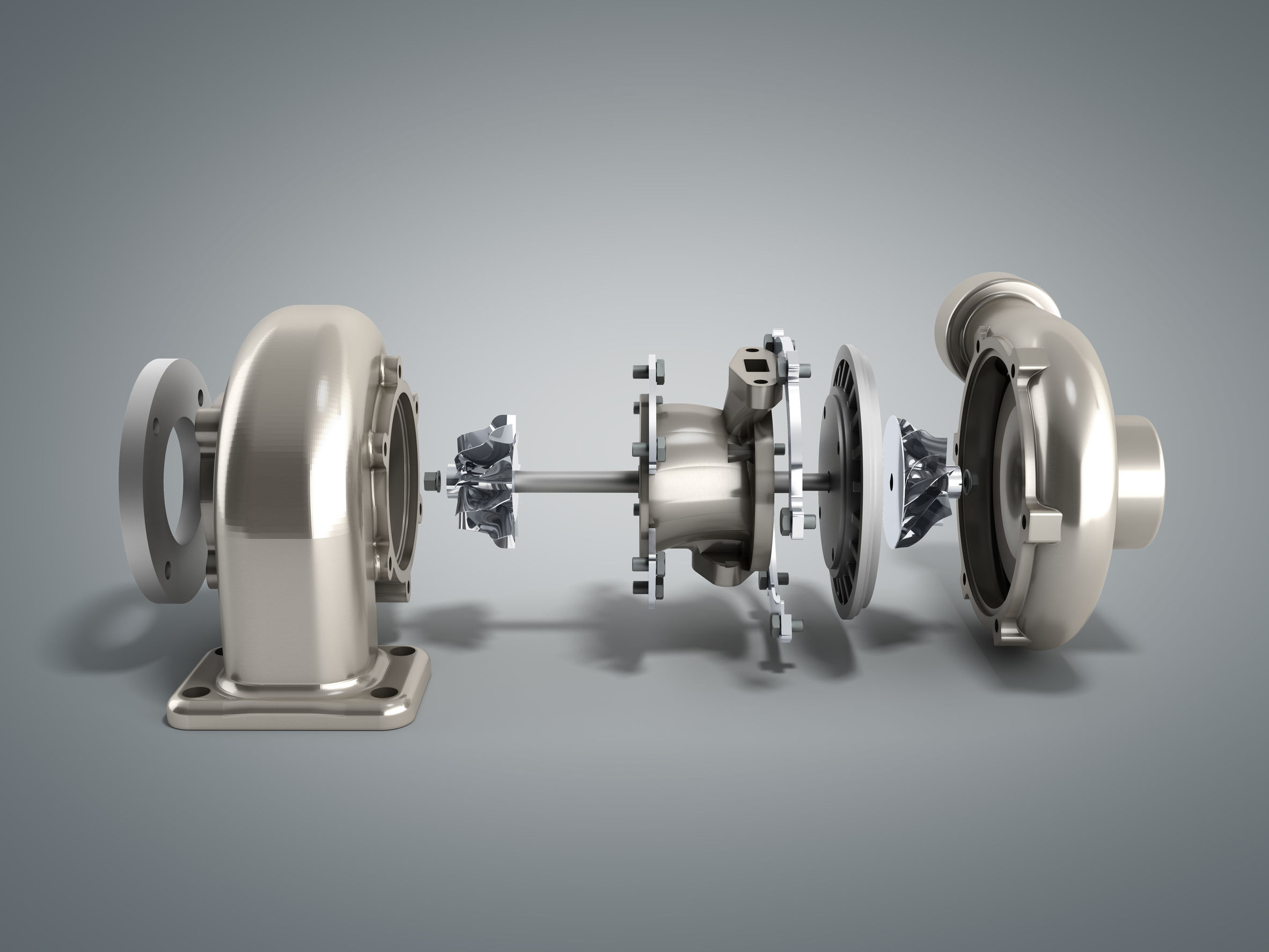 Turbocharger removed from a diesel engine